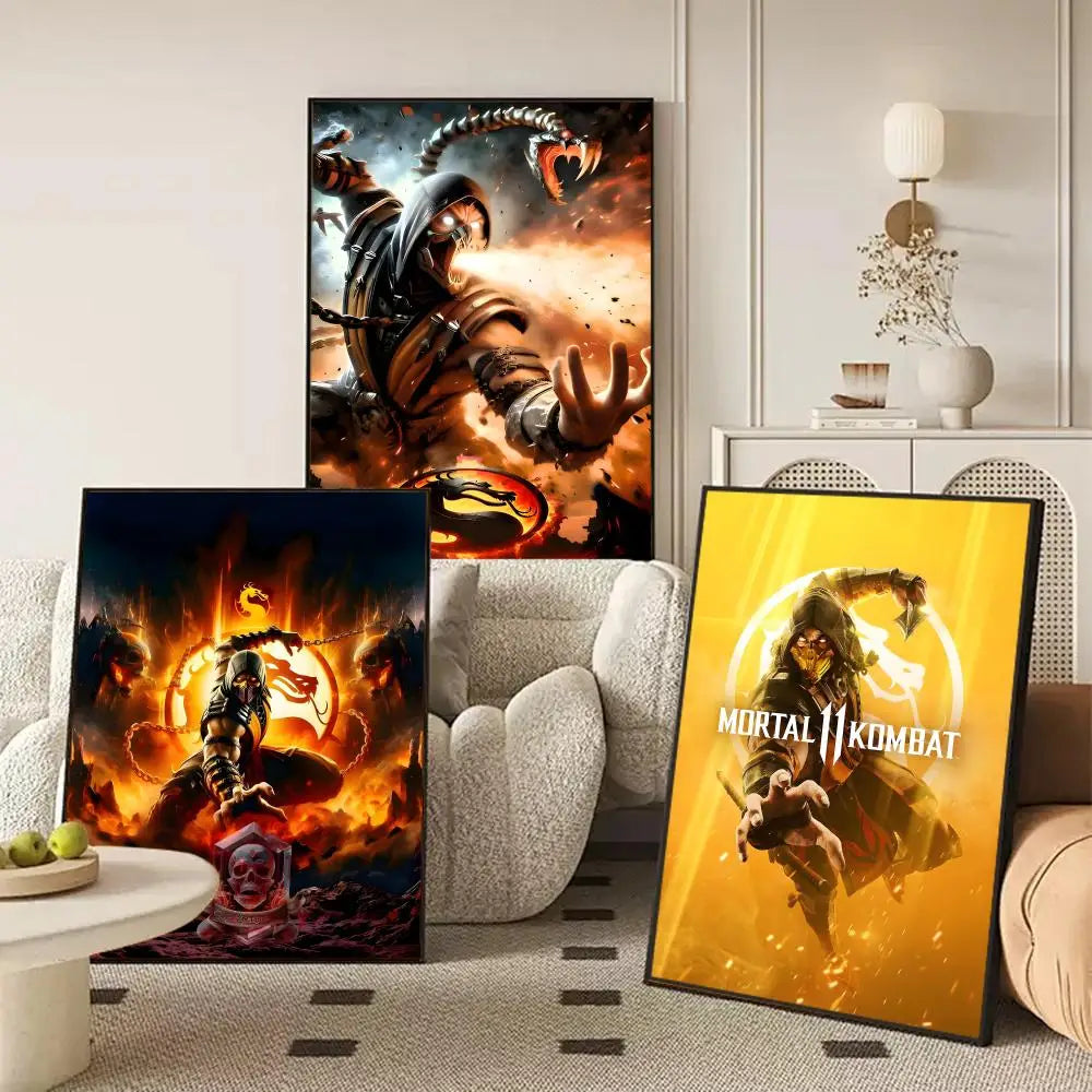 Mortal Kombat Canvas Wall Art Poster | Unframed Gaming Decor Canvas Wall Art Axl