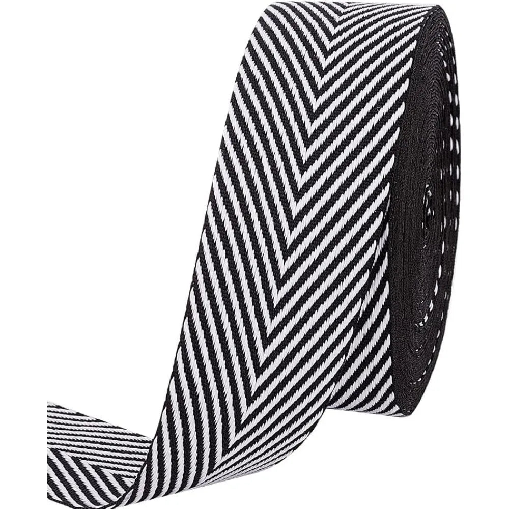 Black Herringbone Twill Tape Ribbon 40mm – Polyester Webbing Twill Tape Ribbon Axl AECH04-18241