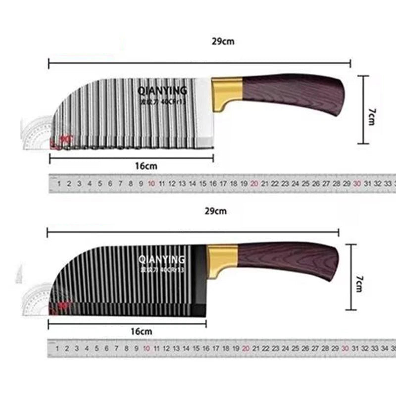Wavy Crinkle Cut Knife – Stainless Steel Vegetable Pattern Slicer Crinkle Cut Knife Axl
