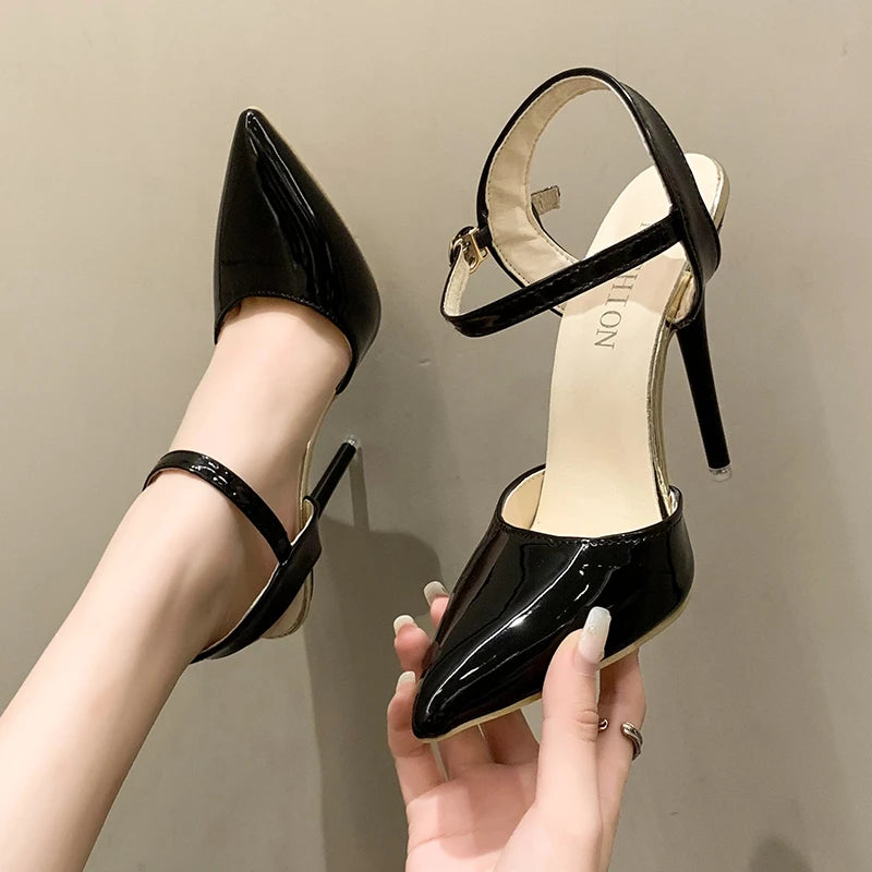 Women's Super High Stiletto Heel Sandals – Buckle Party Shoes Stiletto Heel Sandals Axl