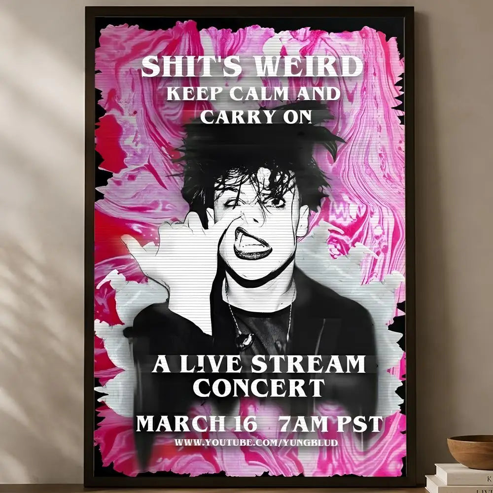 Yungblud HD PVC Self-Stick Wall Poster – Waterproof Decor Wall Art Poster Axl White08 60X90cmNoframe
