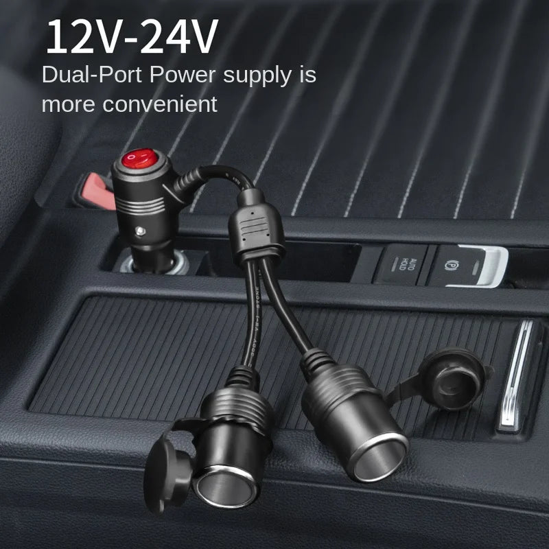 3-in-1 Car Lighter Splitter 180W 12V/24V Fast Charger Adapter Car Power Adapter Axl