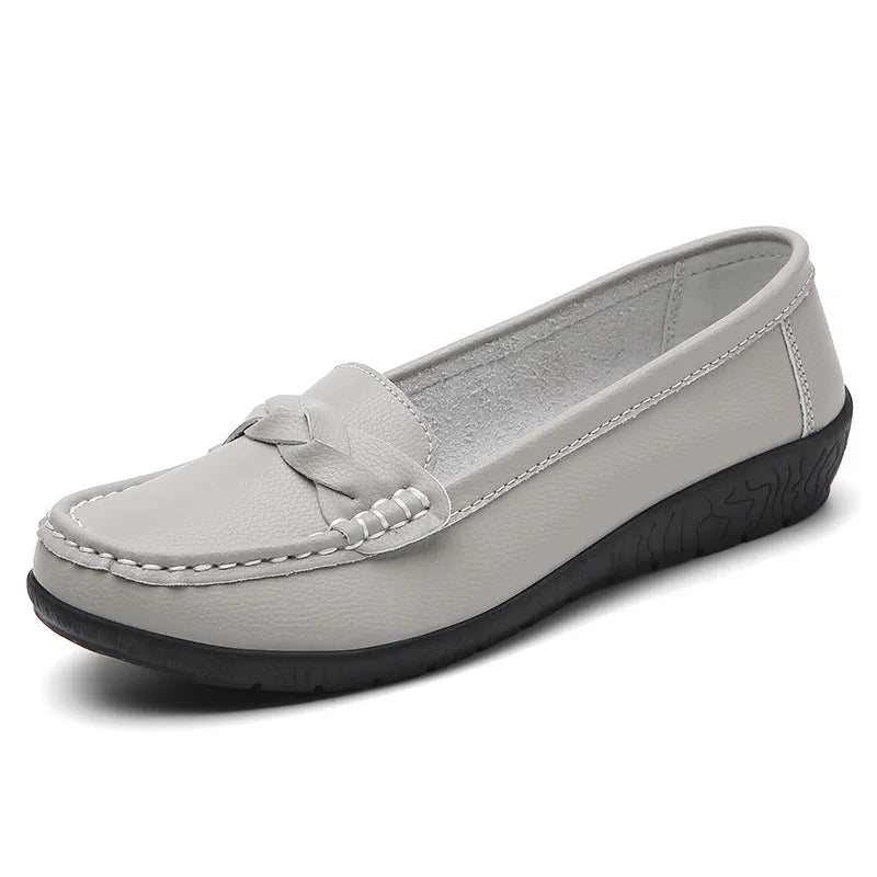 Women's Soft Sole Loafers – Lightweight Casual Flat Shoes Women's Flat Loafers Axl 36 GRAY