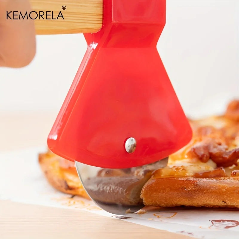 KEMORELA Pizza Cutter Axe – Stainless Steel & Wooden Handle Pizza Cutter Axl