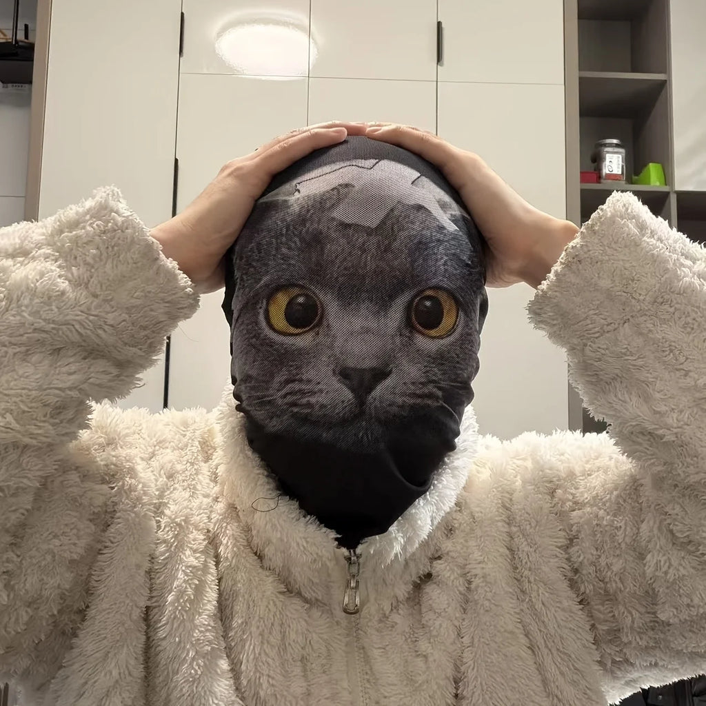 Cute Cat Cosplay Head Mask – Breathable Mesh Party Mask Costume Party Mask Axl