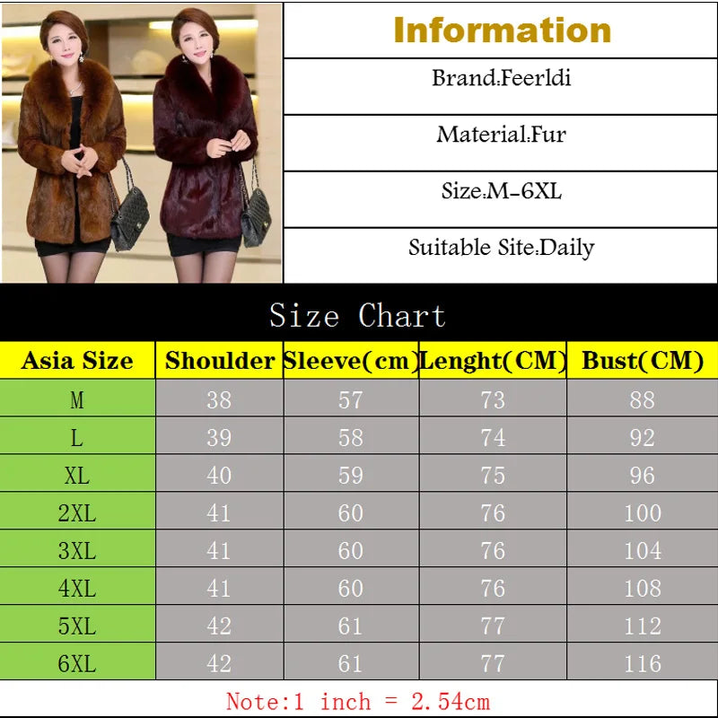 Women's Oversized Faux Fur Coat V-Neck Jacket | Sizes M–6XL Faux Fur Coat Axl