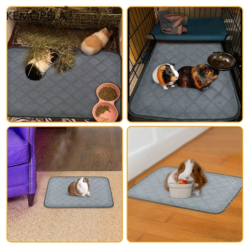 KEMORELA 4-Pack Washable Fleece Cage Liners for Small Pets Pet Cage Liner Axl