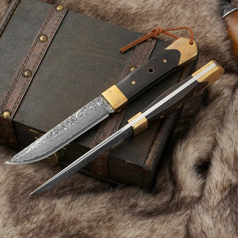 Forged Meat Cleaver & Boning Knife – Teardrop Patterned Blade Kitchen Chef Knife Axl