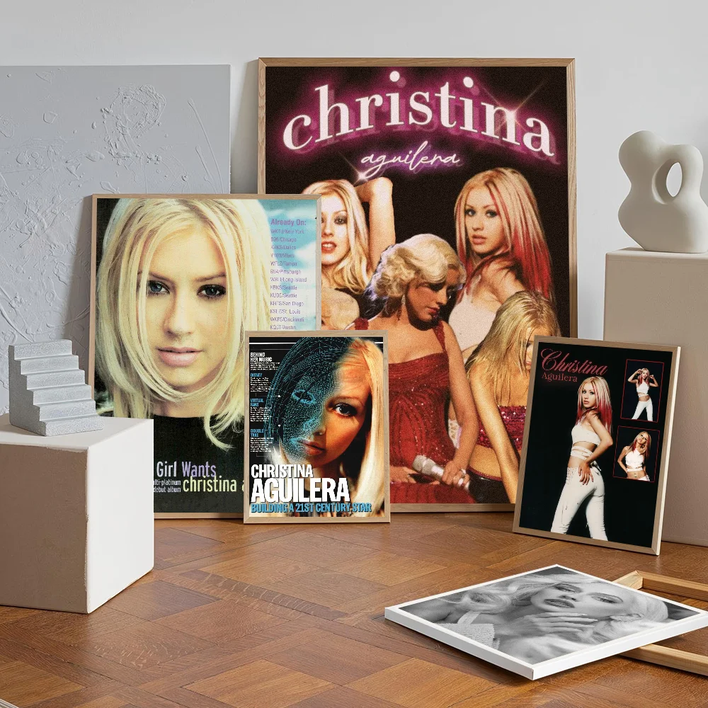Christina Aguilera Singer Wall Poster – Self-Adhesive Art Sticker Wall Art Poster Axl