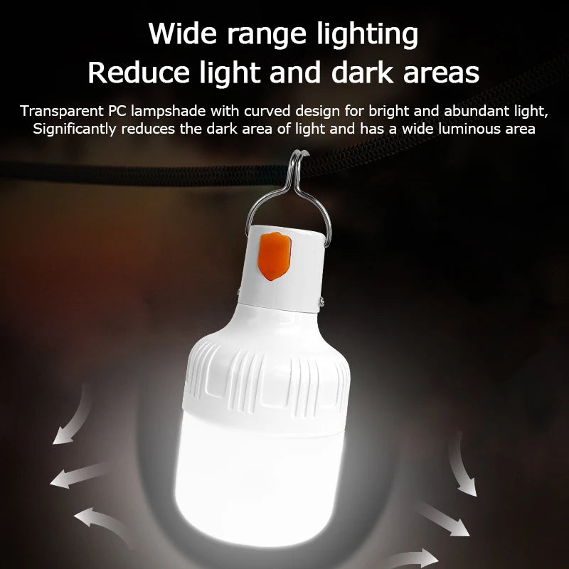 USB Rechargeable LED Camping Lantern Bulb with Hook – 2/4 Pack LED Camping Lantern Axl