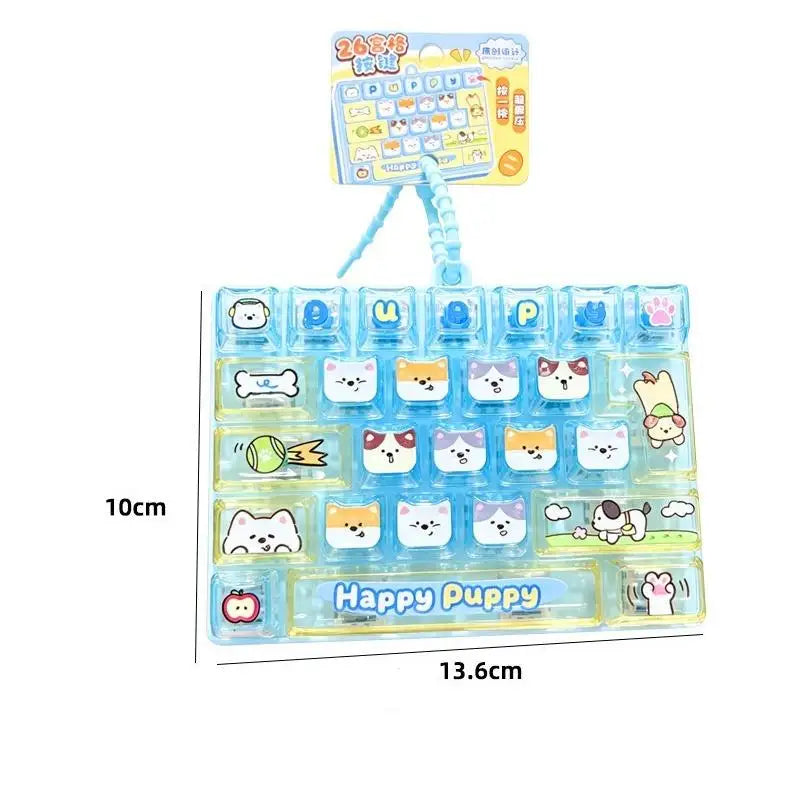 26-Key Mini Keyboard Fidget Keychain – Cat & Dog Toy Fidget Keychain Toy Axl