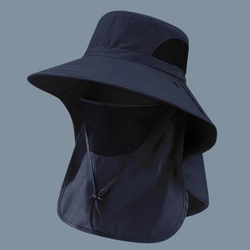 UV Sun Hat with Neck Flap – Outdoor Fishing Bucket Cap Outdoor Sun Hat Axl Blue