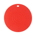 Silicone Heat Resistant Mat – Round Non-Slip Hot Pot Trivet Kitchen Trivet Mat Axl Red L Round