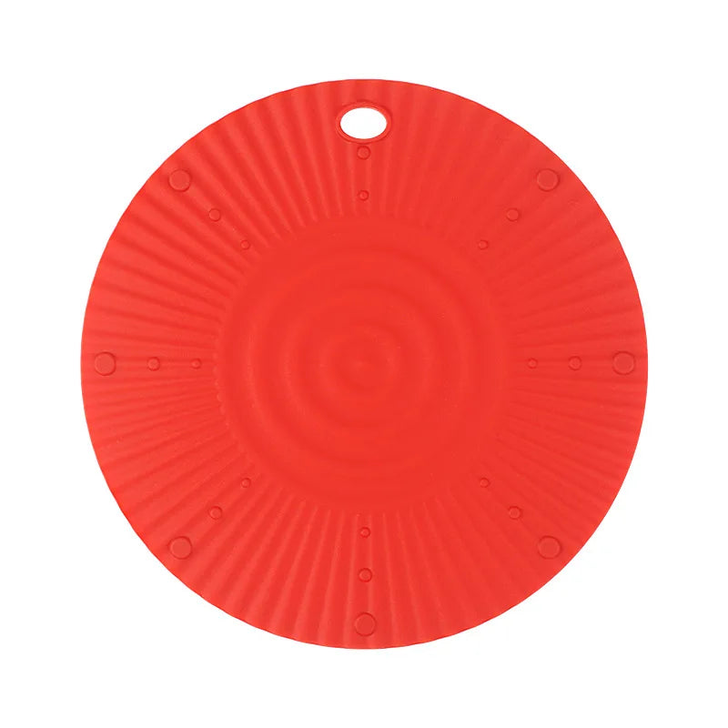 Silicone Heat Resistant Mat – Round Non-Slip Hot Pot Trivet Kitchen Trivet Mat Axl Red L Round