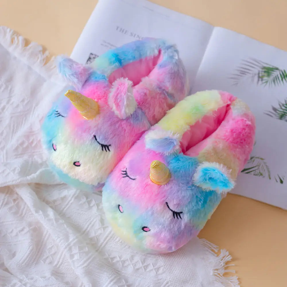Cute Animal Fluffy Slippers – Women's Winter Cartoon Fur Slides Novelty Fur Slippers Axl