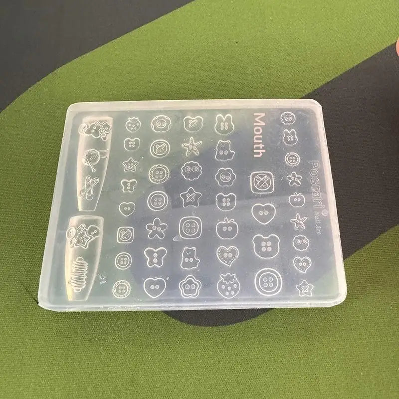 3D Button Nail Art Silicone Mold – DIY Resin Charm Tool Nail Art Mold Axl
