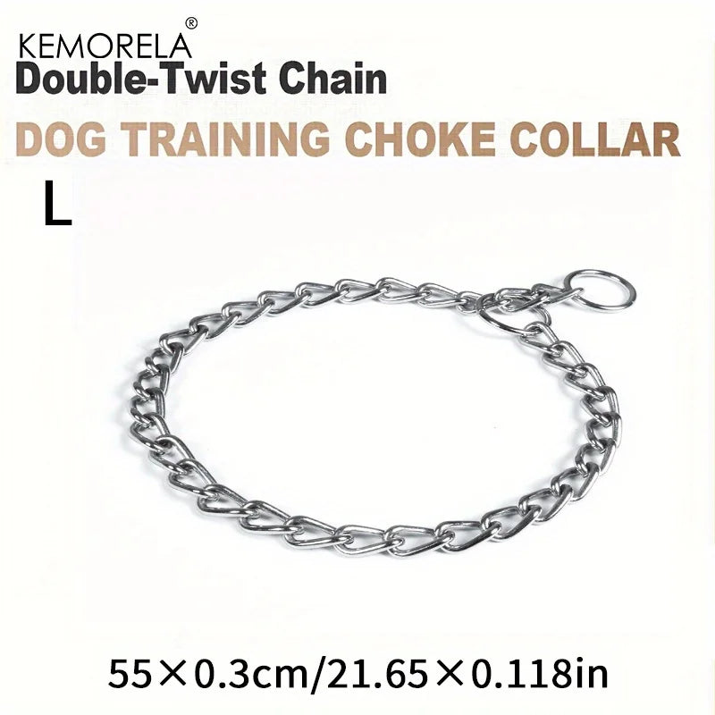 KEMORELA Stainless Steel Twist Chain Dog Training Collar Dog Training Collar Axl L