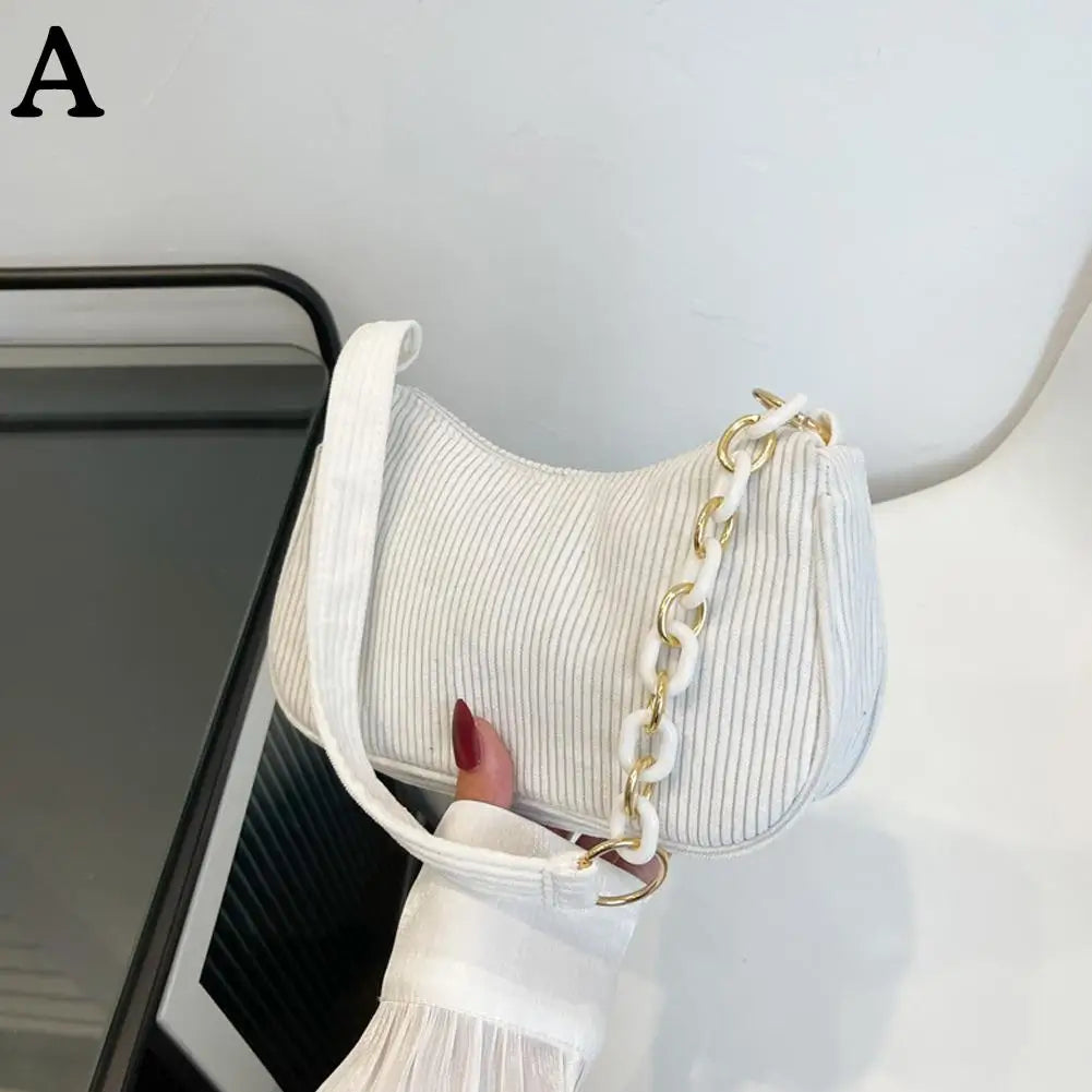Women's Mini Corduroy Shoulder Bag – Half Moon Purse Mini Shoulder Bag Axl A S