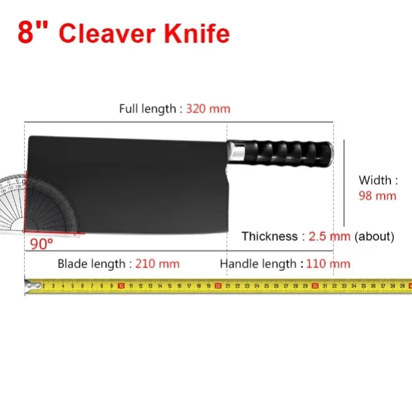 InLeung Stainless Steel Cleaver – Meat & Vegetable Chef Knife Kitchen Cleaver Knife Axl
