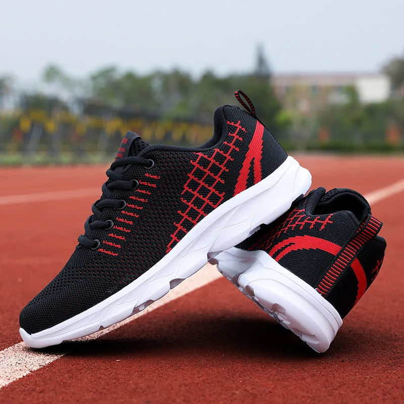 Women's Mesh Running Sneakers – Lightweight & Breathable Women's Running Shoes Axl Black Red 39