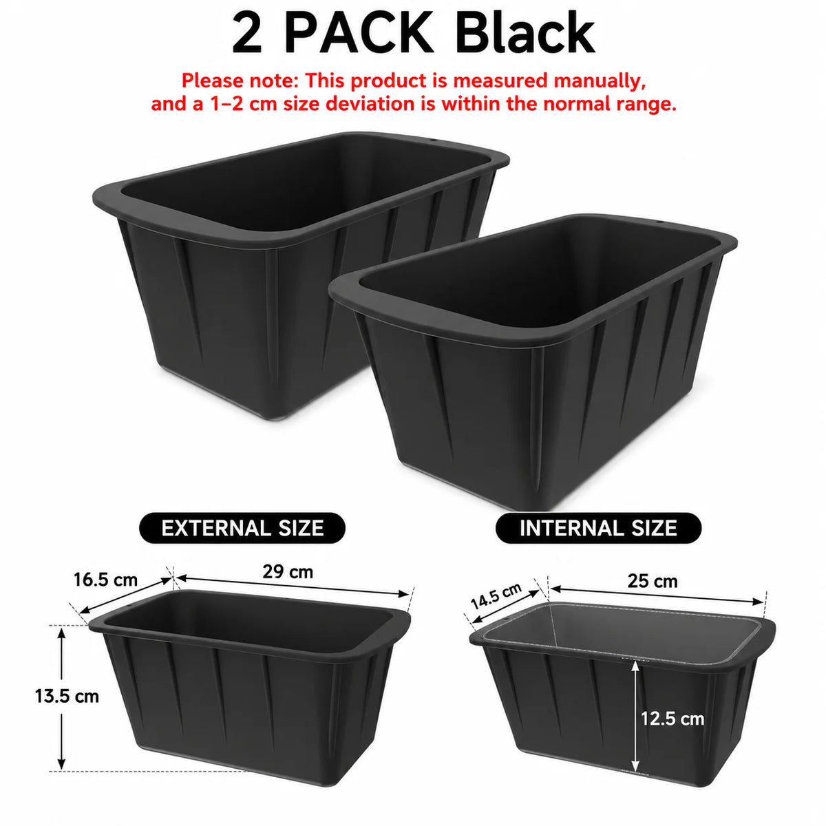 Extra Large Silicone Ice Block Mold – Giant 8 LB Ice Maker Silicone Ice Mold Axl 2 PACK Black