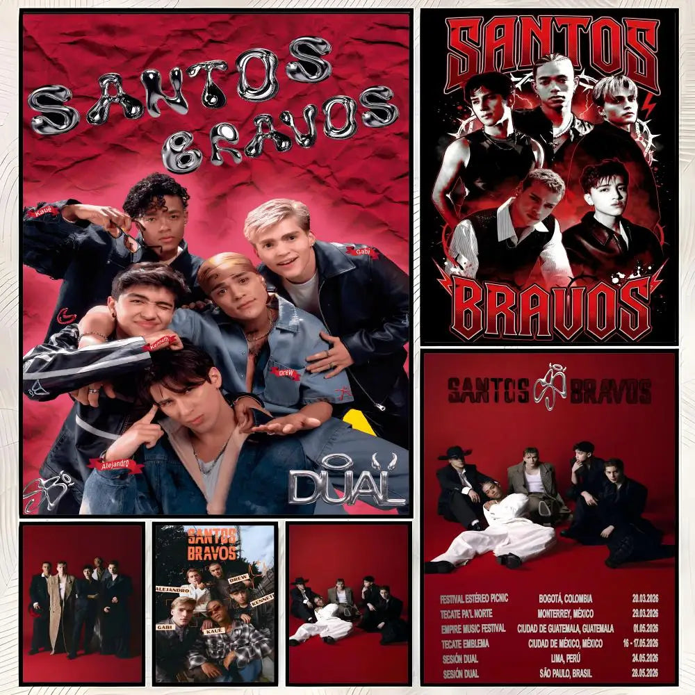 Santos Bravos Band HD PVC Self-Stick Wall Art Poster Wall Art Poster Axl