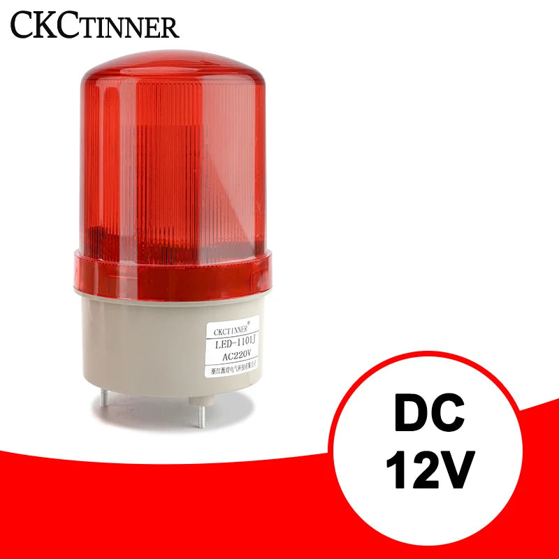 LED Strobe Warning Light & Buzzer 12V 24V 220V – LED-1101J Industrial Warning Light Axl DC 12V red