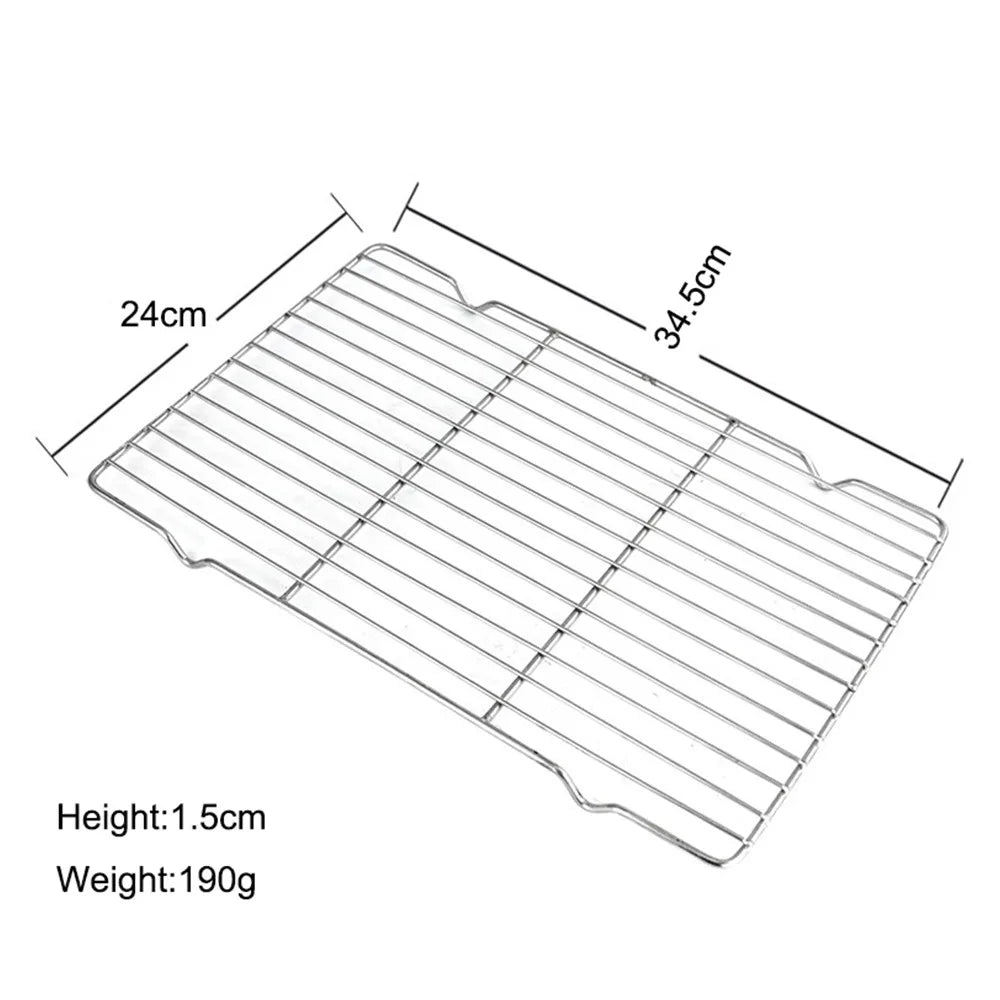 Stainless Steel BBQ Grill Rack – Non-Stick Cooling & Baking Tray Cooling & Grill Rack Axl 34.5x24cm
