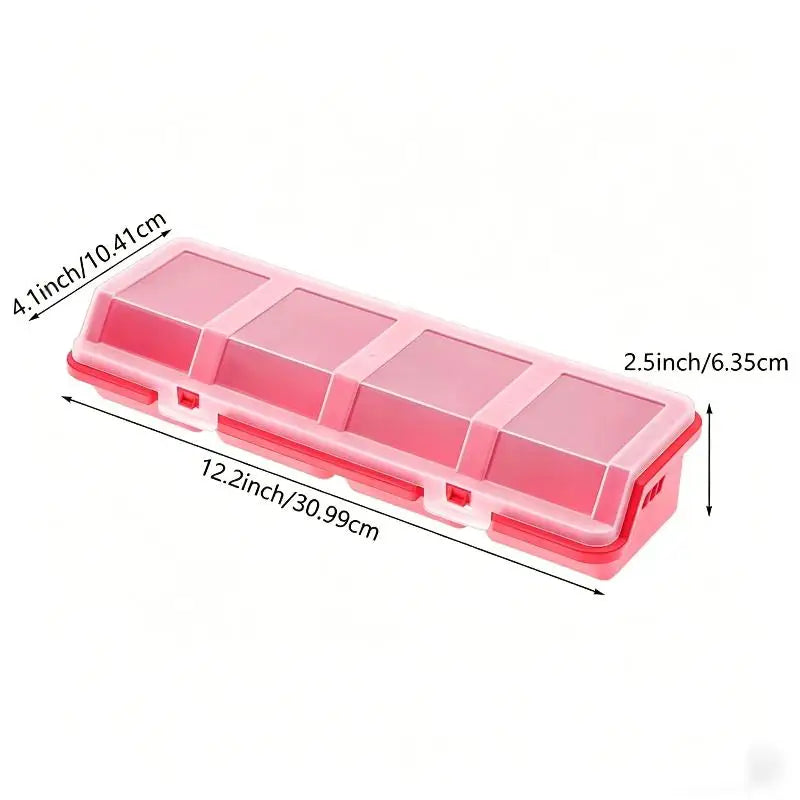 4-Compartment Plastic Parts Storage Box with Lid | Screw Organizer Parts Storage Box Axl 002