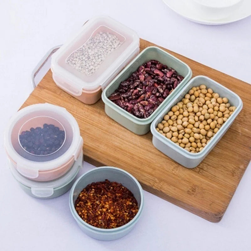 Mini Sealed Food Storage Containers – Round & Square Plastic Food Storage Container Axl