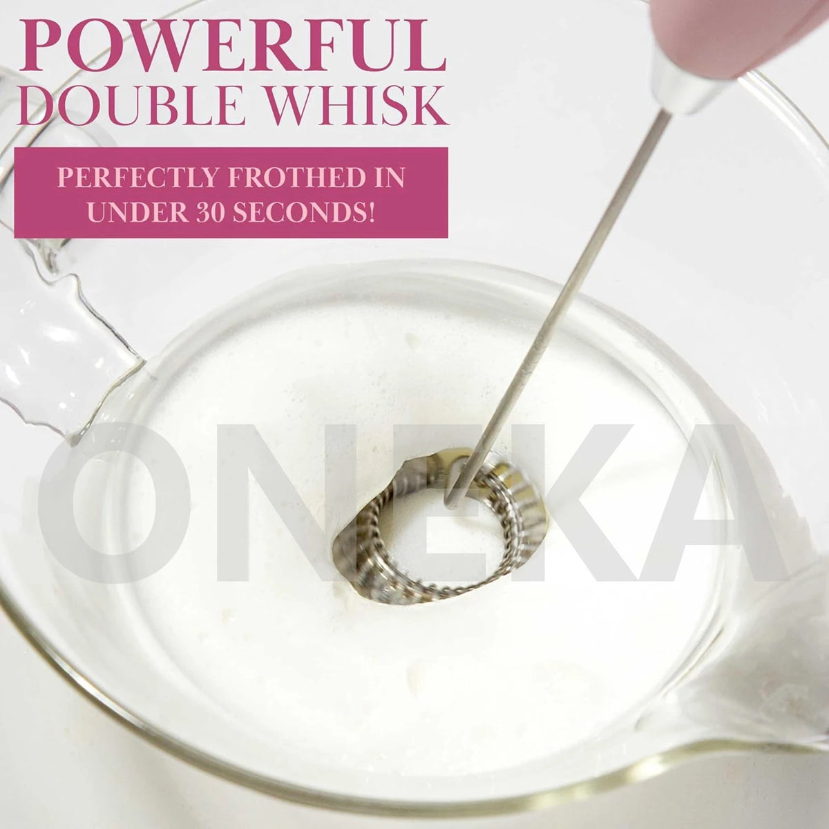 ONEKA Handheld Milk Frother – Electric Foam Maker & Whisk Handheld Milk Frother Axl