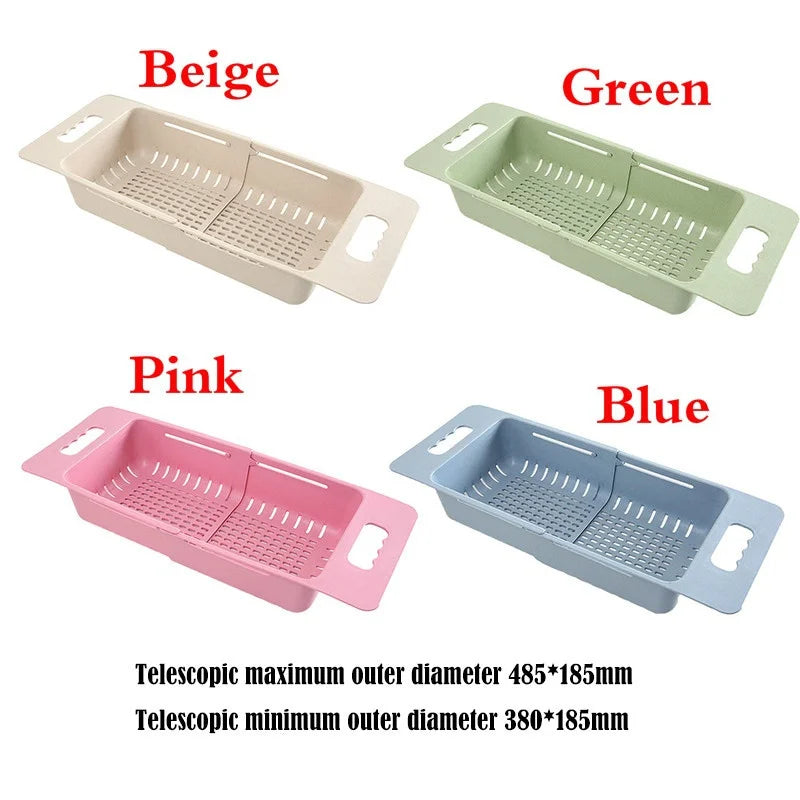Adjustable Sink Drain Basket – Extendable Colander & Drying Rack Sink Drain Basket Axl