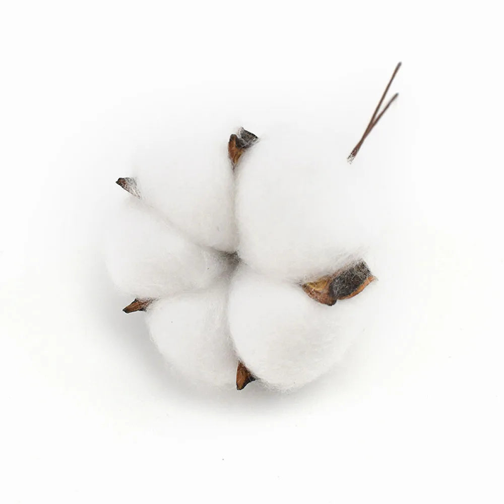 20 Pcs White Artificial Cotton Flower Heads for DIY Décor Artificial Flower Heads Axl