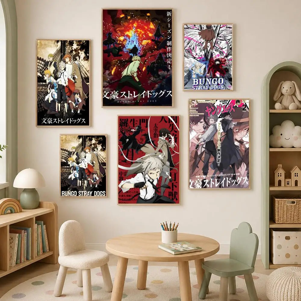 Bungo Stray Dogs Anime Poster – Self-Stick HD PVC Wall Art Anime Wall Poster Axl