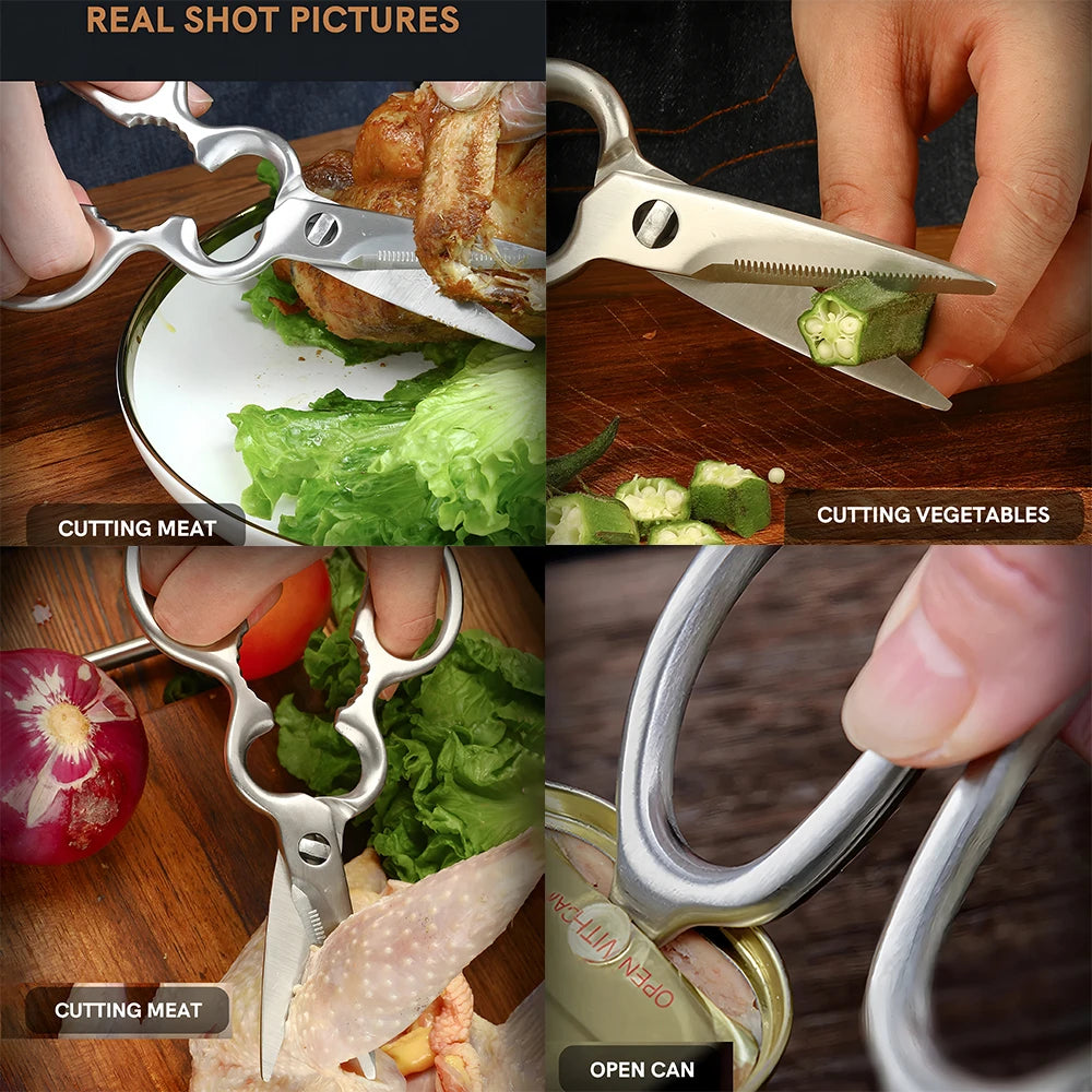 Heavy-Duty Stainless Steel Kitchen Scissors – BBQ Food Shears Kitchen Scissors Axl