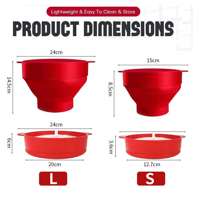 Silicone Microwave Popcorn Popper – BPA-Free Collapsible Bowl Popcorn Popper Axl