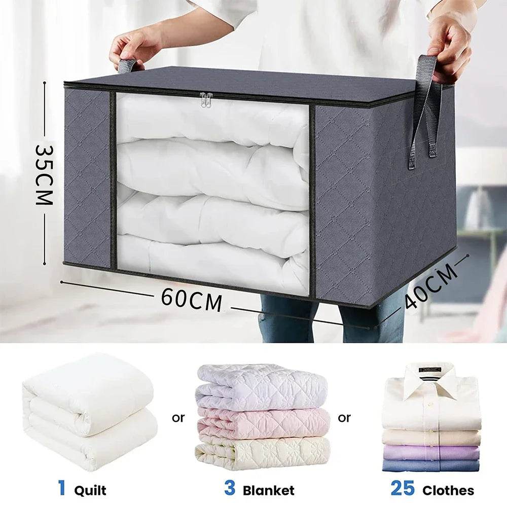 Foldable Quilt & Clothing Storage Bag – Bedding Organizer Box Bedding Storage Bag Axl