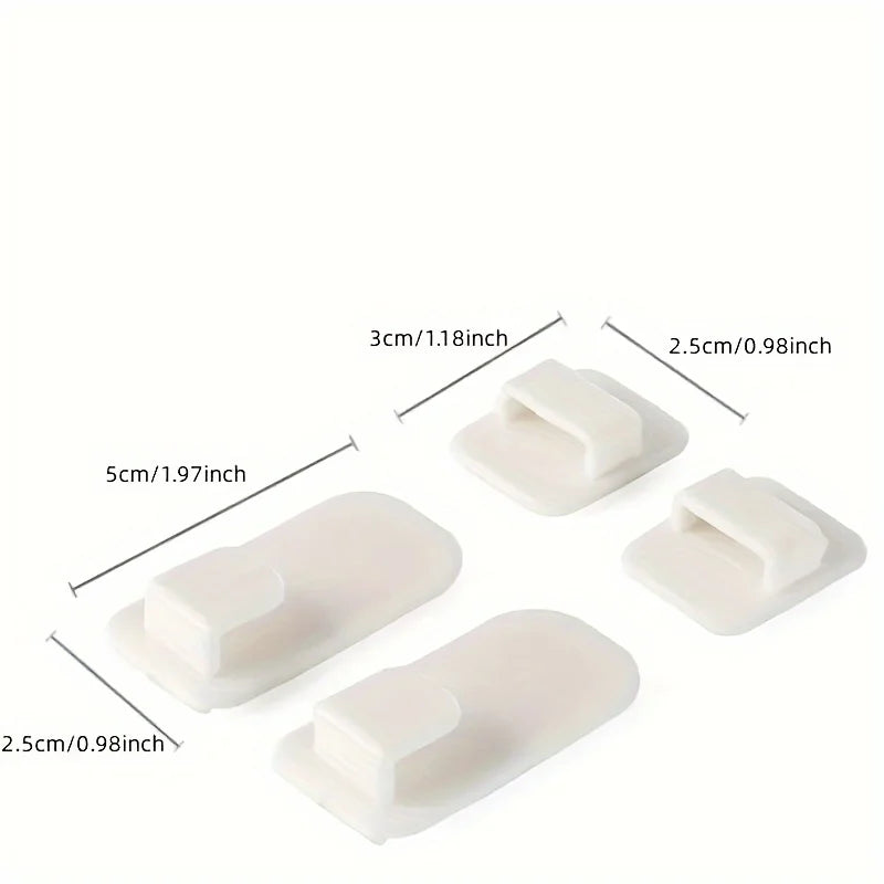 No-Nail Adhesive Hooks for Remote & Utility – 4 Pcs Wall Hooks Adhesive Wall Hooks Axl 4Pcs(2 Pair)