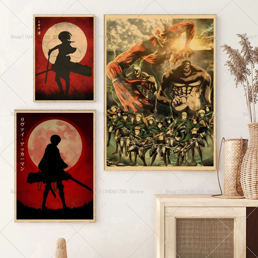 Attack on Titan Season 4 Anime Poster – Self-Adhesive Wall Art Anime Wall Poster Axl