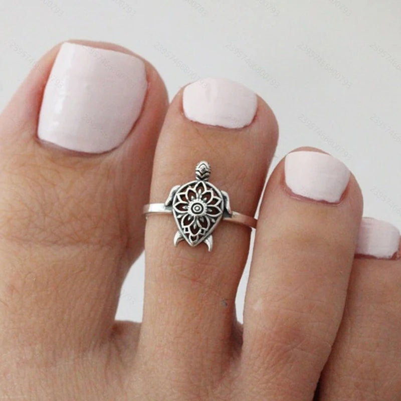Sea Turtle Adjustable Toe Ring – Boho Beach Jewelry for Women Toe Ring Axl