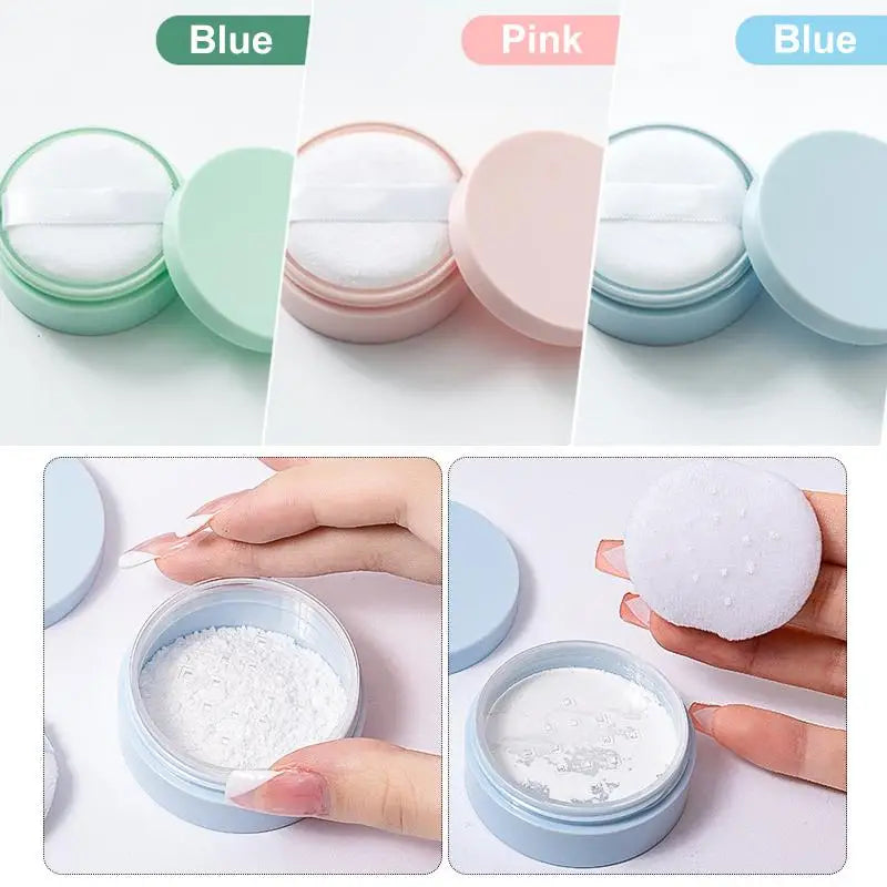 5g Refillable Loose Powder Jar with Puff & Sifter Lid Powder Jar Container Axl