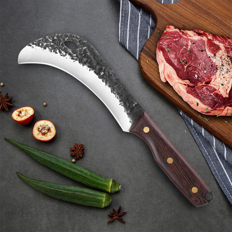 InLeung Hand Forged Kitchen Knife – Stainless Steel Wood Handle Chef Kitchen Knife Axl