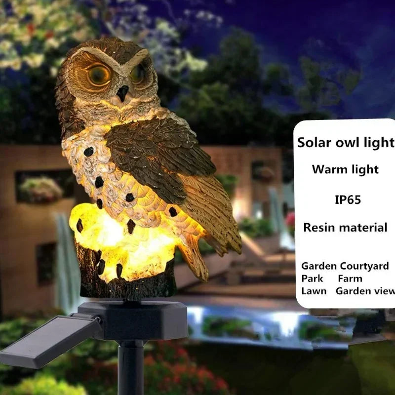 Solar Owl LED Garden Lawn Light – Waterproof Outdoor Pathway Lamp Solar Garden Lamp Axl