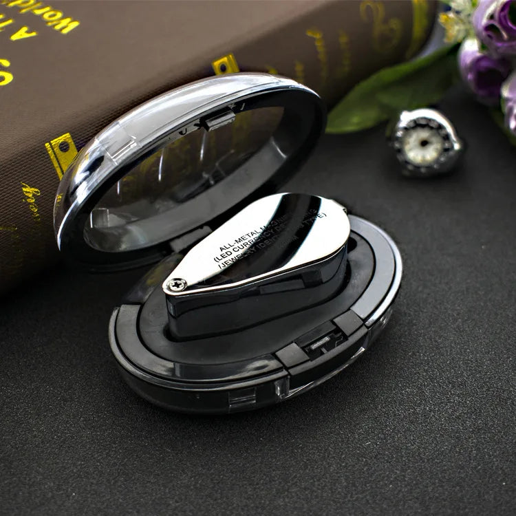 40X Foldable Magnifying Glass with LED & UV Money Detector Handheld Magnifier Axl 40x