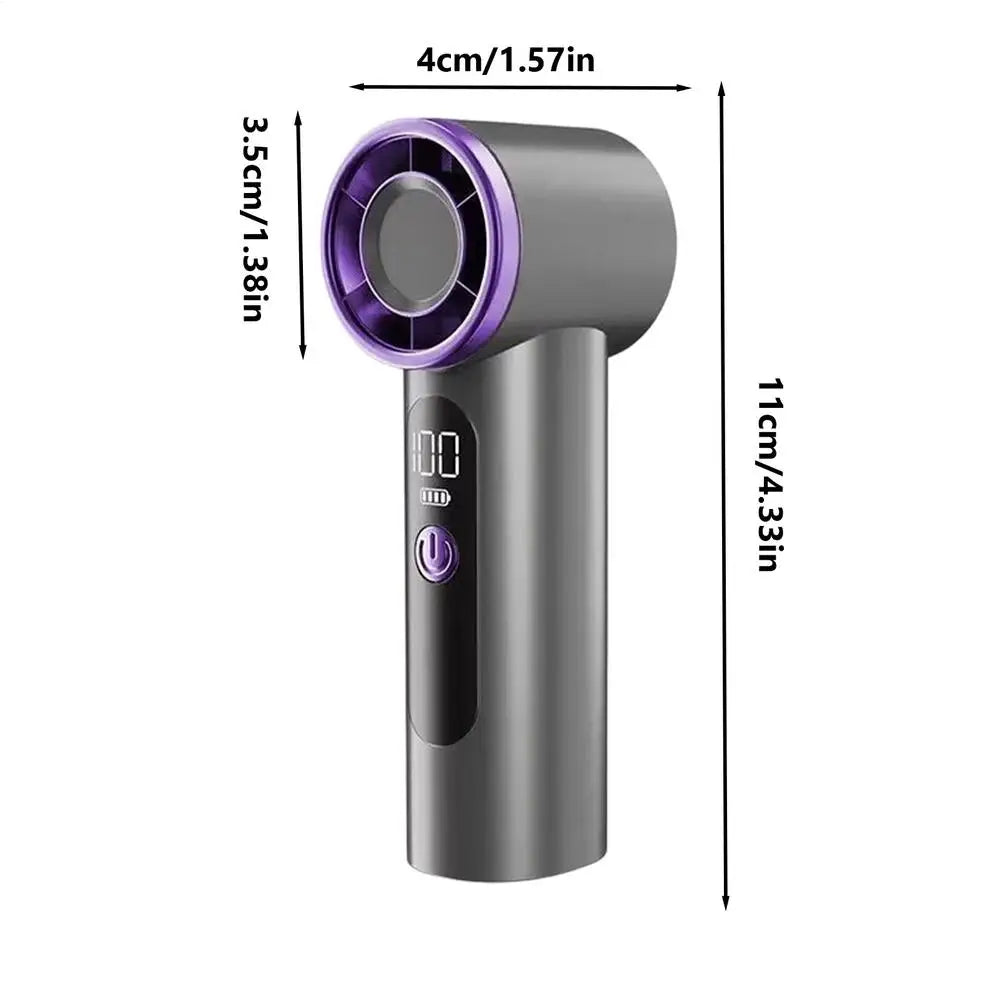 USB Rechargeable Mini Handheld Fan – 6-Speed Quiet Portable Handheld Portable Fan Axl Grey
