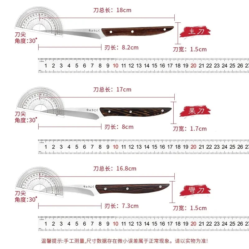 Professional Fruit & Vegetable Carving Knife Set – 1 or 3 Piece Carving Knife Set Axl 3 pices