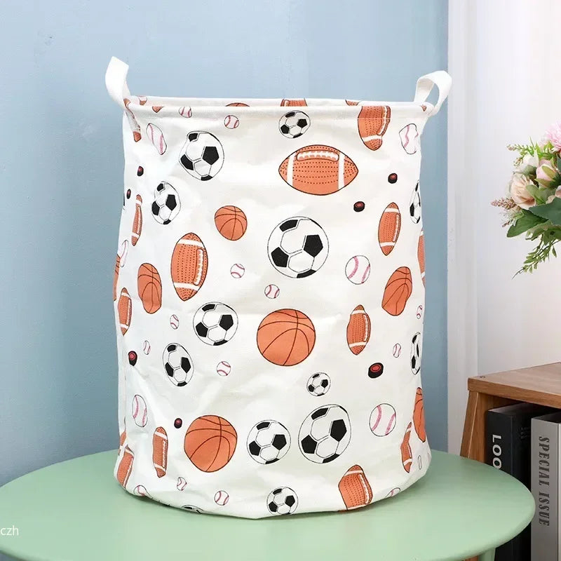 Large Foldable Kids Toy Storage Basket – Cartoon Print Organizer Foldable Storage Basket Axl