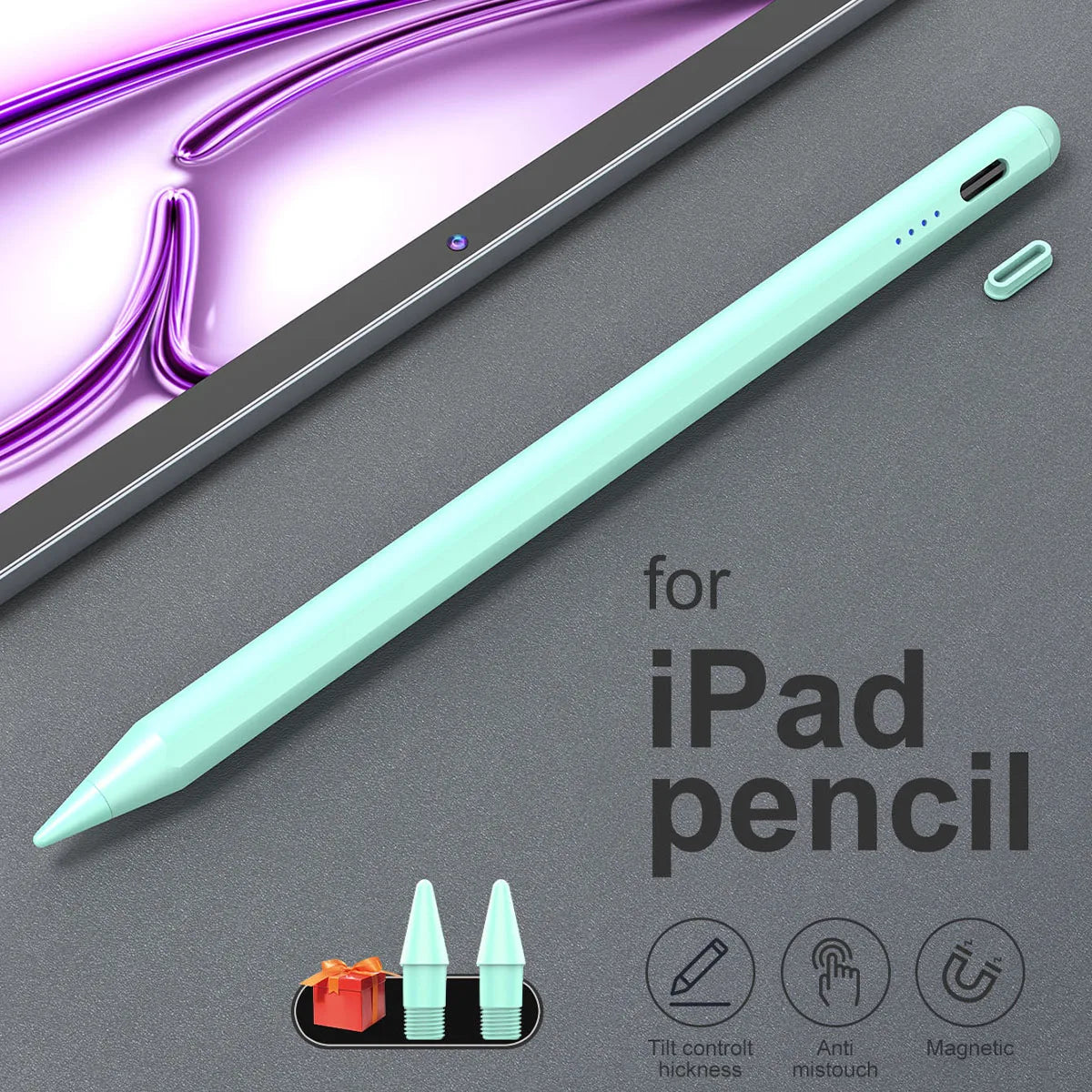 Stylus Pen for iPad 2018–2026 | LED, Tilt & Palm Rejection iPad Stylus Pen Axl Green