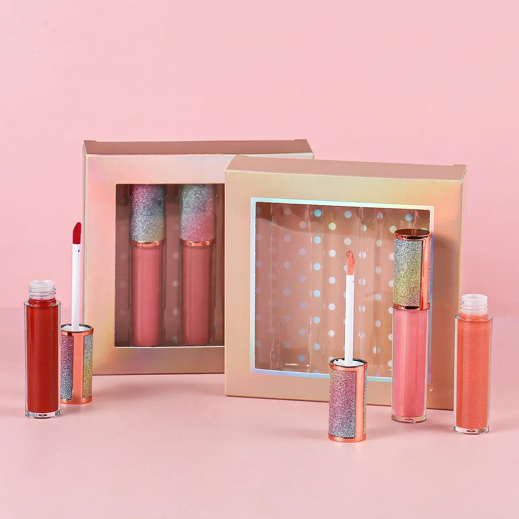 Private Label Vegan Lip Gloss Set | Custom Logo Makeup Kit Private Label Lip Gloss Axl