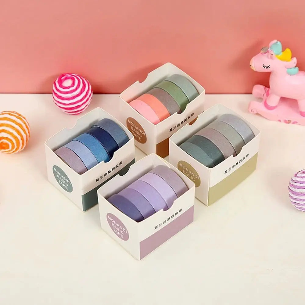 Solid Color Decorative Masking Tape Set – 5 Rolls Scrapbooking Decorative Masking Tape Axl